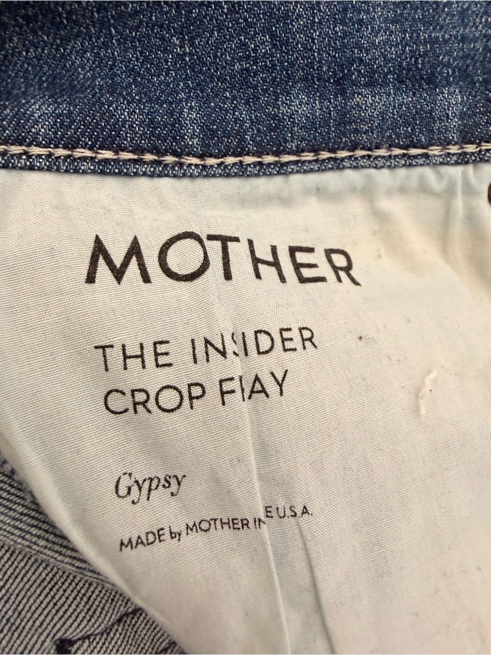 MOTHER Distressed High-Rise Straight Crop Jeans in Medium Blue Wash - Picture 4 of 16